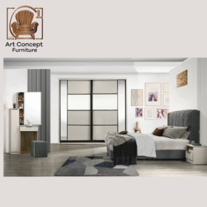 Rustic Bedroom Set – Natural Wood Finish for Homes in Kulim, Kedah & Penang