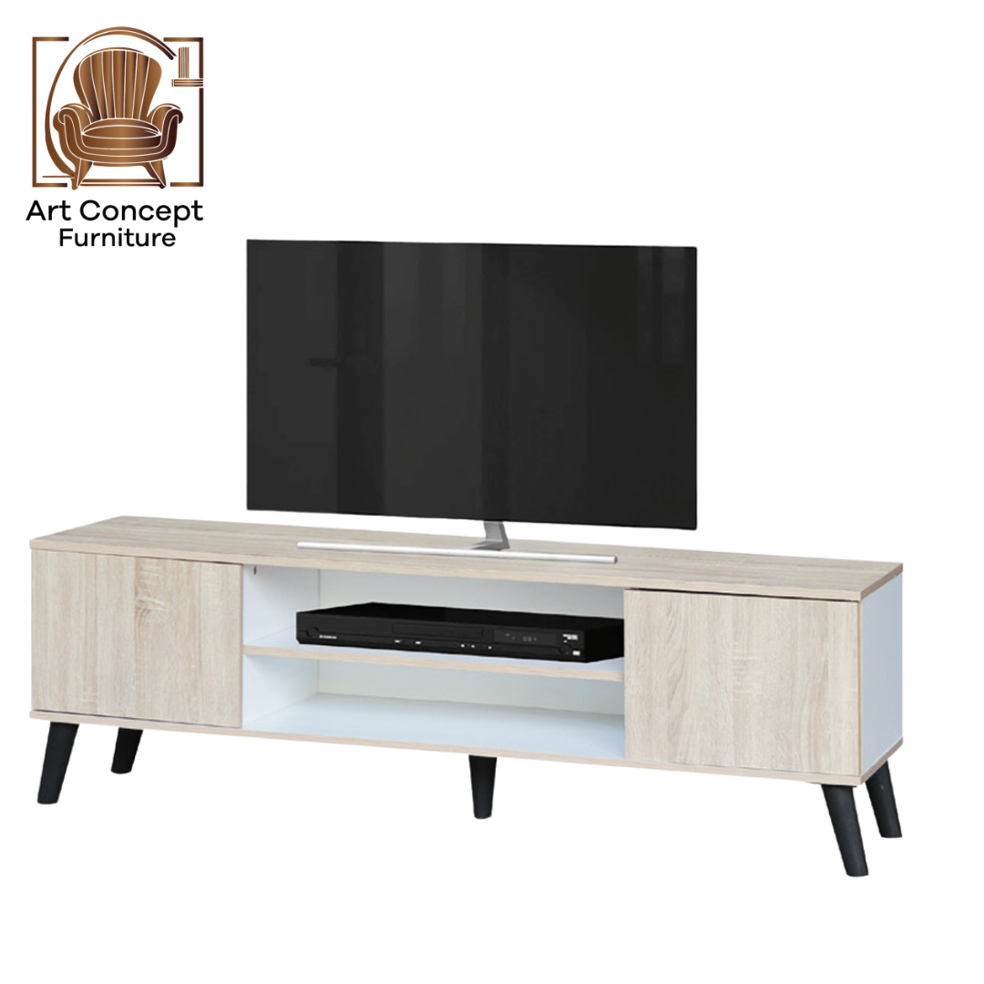 Simple Wood TV Cabinet – Strong & Stylish Stand for Penang Living Rooms