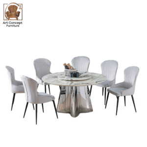 Marvel Dining Set 1+6 – Compact Elegance for Stylish Dining