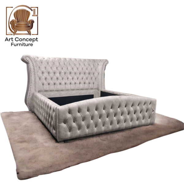 Chesterfield Bed Frame – Custom Color Fabric, 5-Year Warranty, Easy to Clean – Perfect for Homes in Kulim, Kedah & Penang