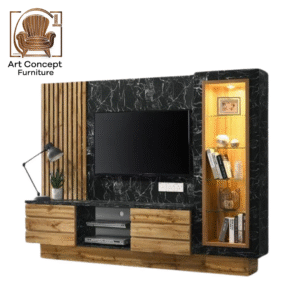 Multifunctional TV Cabinet with Bookshelf – Smart Storage in Penang & Kedah