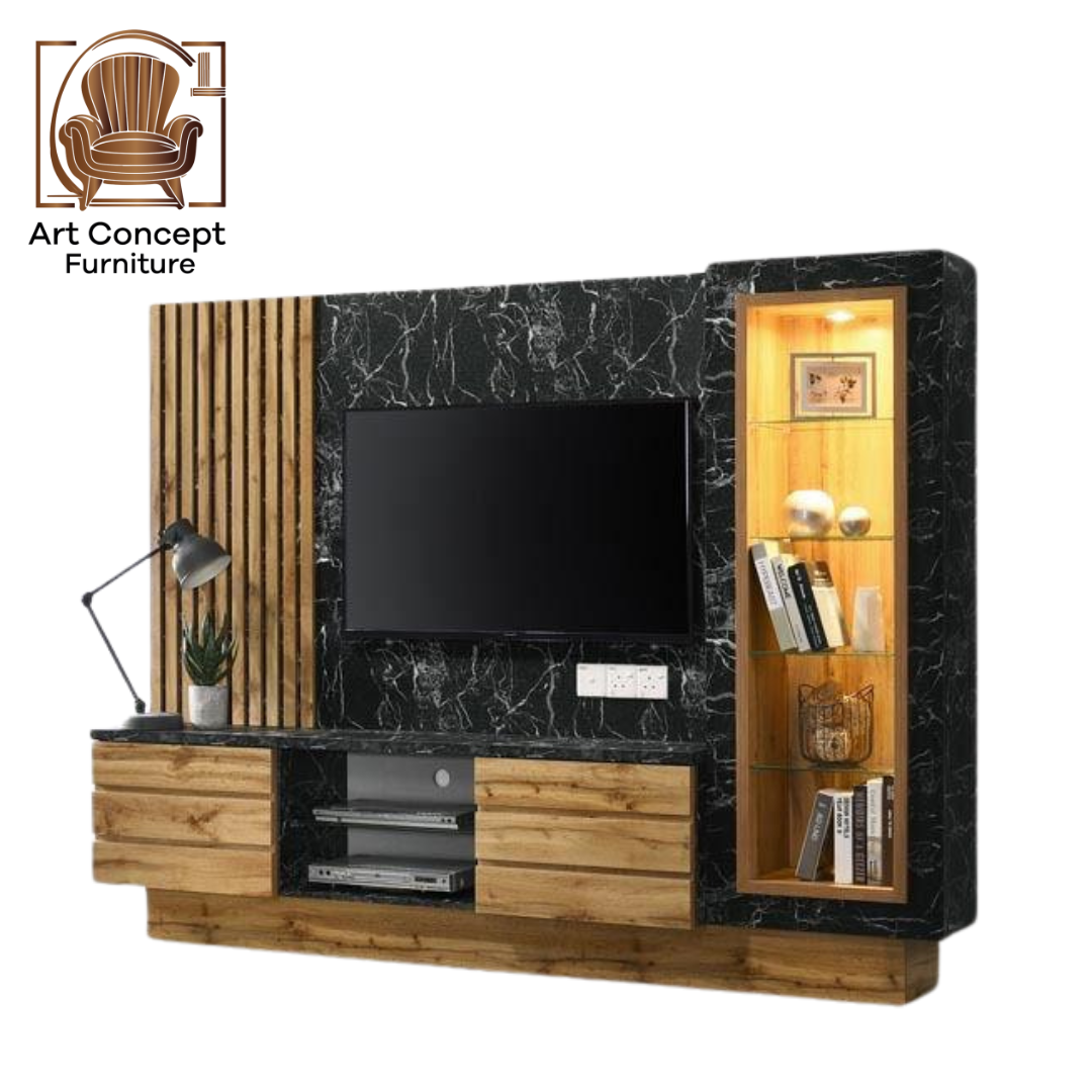 Multifunctional TV Cabinet with Bookshelf – Smart Storage in Penang & Kedah