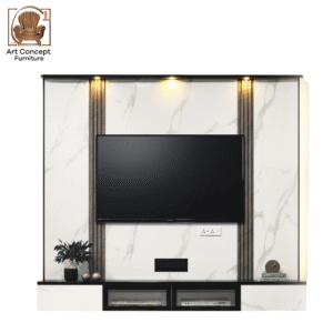 Wall-Mounted TV Cabinet with Glass Doors – Elegant Space-Saver in Kulim & Kedah