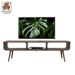 Dark Finish Wooden TV Cabinet – Strong Build & Elegant Look for Kedah Homes